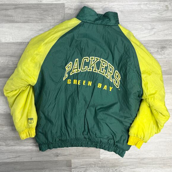 Vintage Green Bay Packers Puffer Jacket Game Day Logo 7 Size XL - Picture 1 of 11